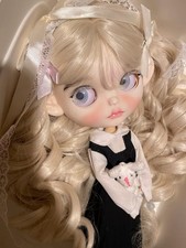 OOAK Custom Blythe Doll Blonde Curly Wig Full Set With Outfit Collectible Toys picture
