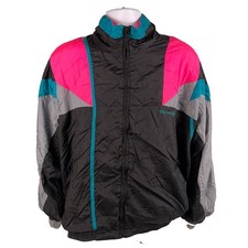 Vintage Oleg Cassini Colorblock Nylon Windbreaker or Track Jacket Men's Size XL picture