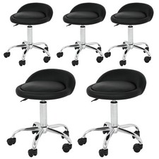 5PCS Rolling Salon Stool Adjustable Hydraulic Tattoo Massage Spa Chair with Back picture