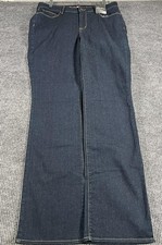 Eddie Bauer Jeans Womens 12 Long Dark Wash Curvy Bootcut Stretch Denim StayShape picture