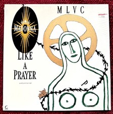 MADONNA LIKE A PRAYER US NAME STICKER PROMO HYPE NUN BOOBS SEAN PENN LP RECORD picture