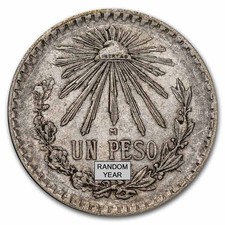1920-1945 Silver Mexican 1 Peso Cap & Rays Avg Circ picture