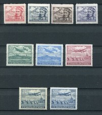 CZECHOSLOVAKIA 1946 AIRMAIL SET SCOTT C19-C27 PERFECT MNH picture