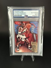Charles Barkley Signed 1996 NBA Hoops Slam Land Insert Card #SL35 (PSA) ☀️☀️☀️ picture
