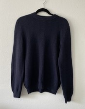 A.P.C. Paris Men's 100% Wool Textured Knit Crewneck Sweater Navy - Size M picture