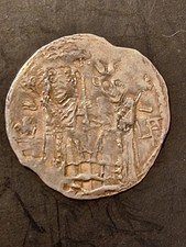 SERBIA. Stefan Urosh IV. 1 Dinar. 1331-1346. Stefan with Helen picture