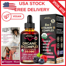 Organic Vitamin B Complex Liquid Drops - B1, B2, B3, B5, B6, B7, B8, B9, B12 picture