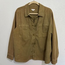 The J. Jill style#  238861 Light Olive Oil Button-Down Painters Jacket- Size XL picture