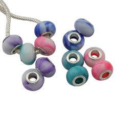 Wholesale 50Pcs /Lot Mix Acrylic Smooth surface Beads Fit Charm Bracelet R3 picture