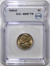 1940 -D Jefferson Gem BU Full step nickel 6FS ICG MS67 (AP-23049) picture