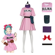 Anime Dragon Ball Bulma Dress Costume Set For Halloween Cosplay Party Outfits picture