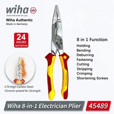 Wiha 45489 8-in-1 Electrician Pliers VDE 1000V Insulated Wire Stripper Crimper picture