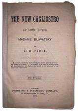 1889, 1st Ed, The New Cagliostro: An Open Letter to Madame Blavatsky, G W Foote picture