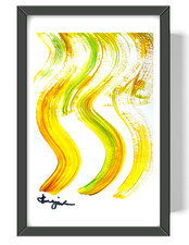 Guajardo Art Original Acrylic 9X6 Abstract Warm Rays Painting picture