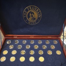 Franklin Mint Presidential $1 Coin Collection 25 Coins Partial Set Display Case picture