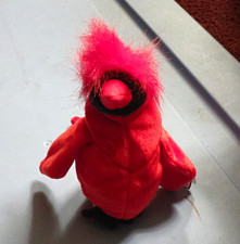 Ty Beanie Babies Beanie Baby Mac Cardinal Red Bird Plush 1998 Vintage 3-5Y picture