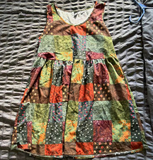 SHEIN Multicolor Patchwork Fit & Flare Dress Sleeveless Round Neck Knee S picture
