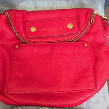 Marc by Marc Jacobs Red Pebbled Crossbody Bag Gold Hardware Zip Medium picture