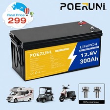POERUNI 12V 300Ah LiFePO4 Battery 3840Wh BMS Deep Cycle Lithium Solar Off Grid picture