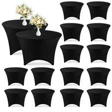 Peryiter 15 Pack 5 Ft Round Tablecloth Black picture