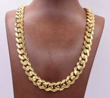 13mm Miami Cuban Royal Link Chain Necklace Box Clasp Real 14K Yellow Gold picture
