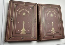 History of Art Wilhelm Lubke 1869 Antique Book 2 Vol Set Illustrated Gold Gilt picture