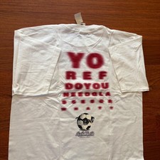 Vintage 94 Single Stitch Big Ball Sports Yo Ref Chart Soccer Graphic Tee White picture