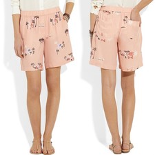 RARE J.CREW COLLECTION Size 2 100% silk shorts in Vacationland vintage print picture