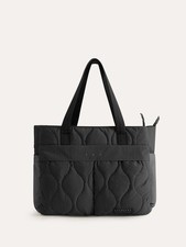 BAGSMART Puffy Tote Bag - Multi Pocket Brown / Cognac Puffer Bag picture