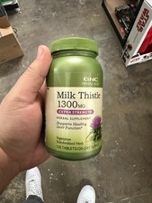GNC Herbal Plus Milk Thistle 1300mg Extra Strength 120 expiration  09/27 picture