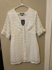 ModCloth Daytime Darling white V-neck mini dress Dress 8 picture