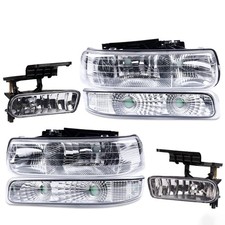 Headlights + Fog Lights Fit 99-02 Chevy Silverado/00-06 Suburban picture