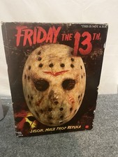 Vintage Neca Friday The 13th Jason Mask Hand Painted Resin With Box picture
