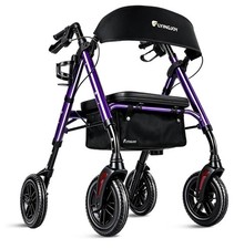 FlyingJoy Rollator Walker with Seat and Brakes Purple  300 lbs Adults Bariatric picture