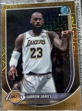 Topps 2025-26 Bowman LeBron James BCV-121 Chrome Insert Los Angeles Lakers 22/50 picture