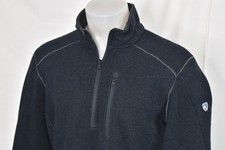 KUHL Large Men's 1/4 Zip Sweater Fleece Pullover Black picture