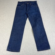 Wrangler Jeans Cowboy Cut Blue Mens 33x30 Denim Raw Stiff Western Denim Pants picture