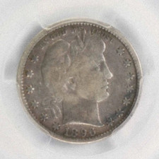 1896-S Barber Quarter As shown in the figure, San Francisco, Nice Key Date picture