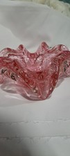 Pink Murano Italian Blown Art Glass  Bowl Bullicante Mcm picture