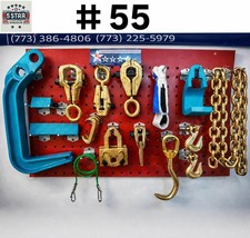 SET#55 HEAVY DUTY AUTO BODY FRAME MACHINE 16 PIECE PULLING TOOLS AND CLAMPS picture