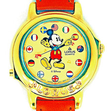 New Mickey Musical Disney Seiko Lorus Plays Small World Unworn Watch RTR006 $119 picture