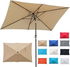 Rectangular Patio Umbrella, Tilt & Crank Design,Garden Deck Pool Beach picture
