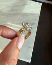 Luxury 4.00 Ct Radiant Cut Lab Grown Diamond Proposal Ring Solid 14K yellow Gold picture