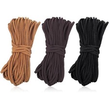 32.8 Yards 3 Bundles 3mm Leather String, Natural Flat Suede Leather Strips, Leat picture