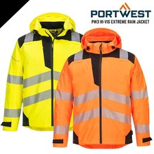 PORTWEST PW3 High Visibility Rain Jacket Waterproof Breathable Safety PW360 picture