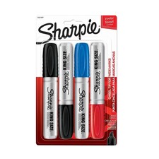 Sharpie King Size Permanent Markers Chisel Tip Assorted 4 Pack 15674PP NEW picture