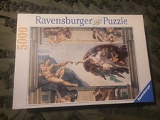 Ravensburger 5000 Piece Puzzle Michelangelo The Creation of Adam Preowned Rare picture