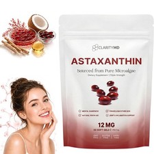 ClarityMD Astaxanthin 12mg Antioxidant Supplement 30 Softgels Natural Microalgae picture