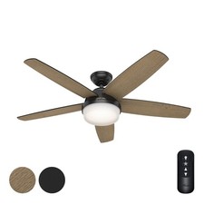 Hunter Fan 52 inch Matte Black Indoor Ceiling Fan with Remote Control and Light picture