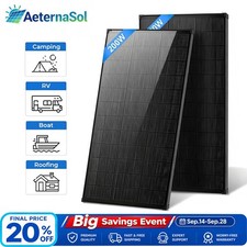 AeternaSol 2Pack 200W Solar Panel N-Type Mono 400W 18BB PV Home Roof RV Off Grid picture